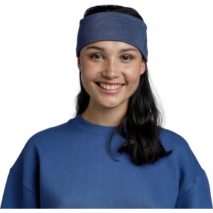 MERINO WIDE HEADBAND BUFF® SOLID NIGHT BLUE